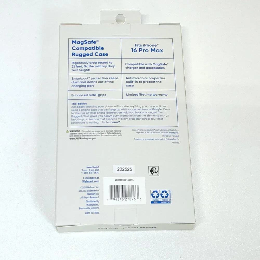 Protect Onn iPhone 16 Pro Max MagSafe Compatible Rugged Case 21' Drop Tested NIB